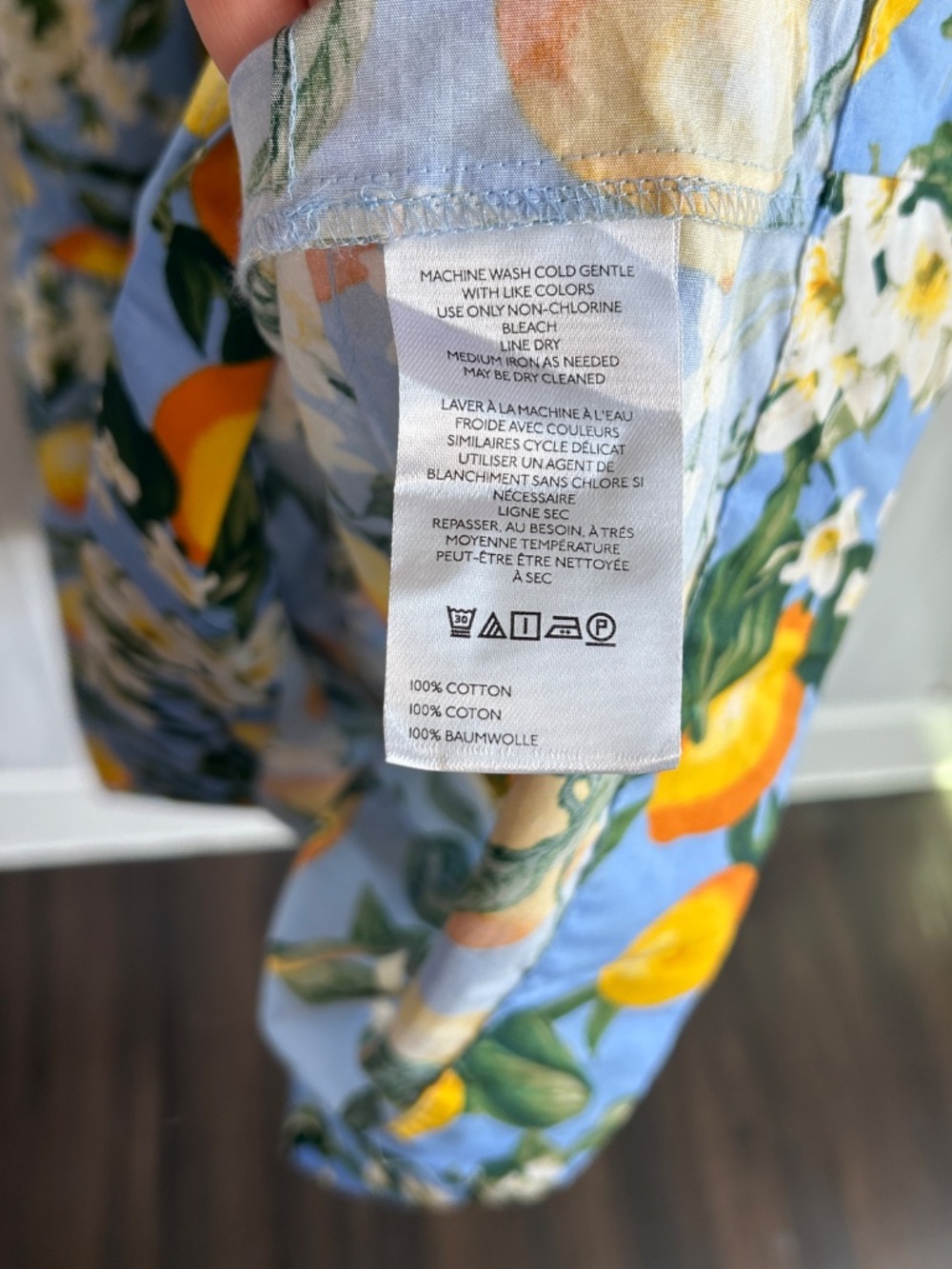 Anthropologie Size M Somerset maxi dress blue lemon floral print cotton tiered - Picture 9 of 10